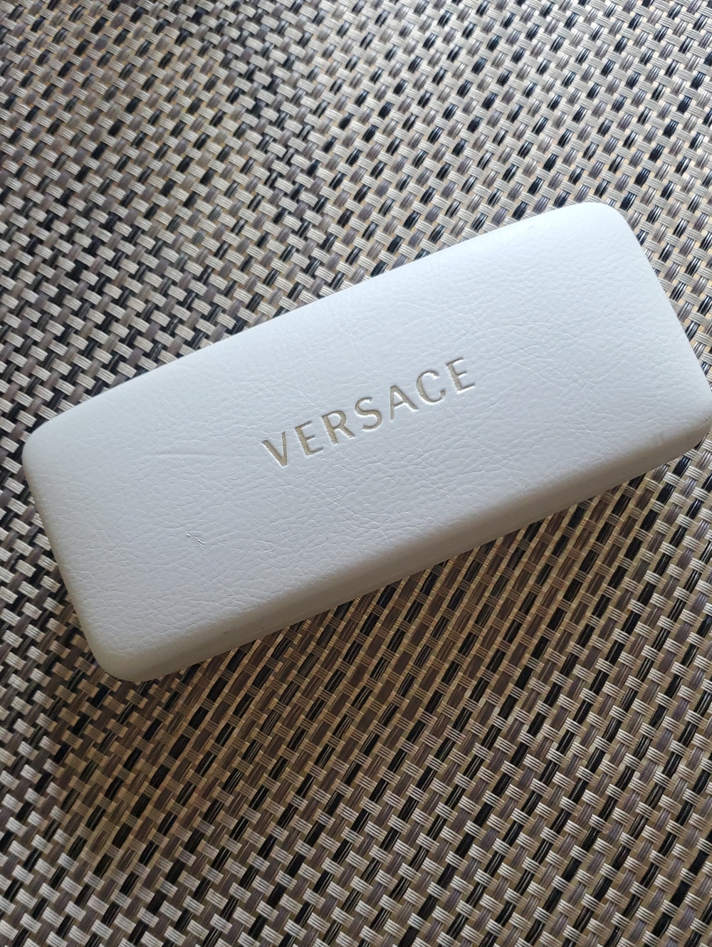 Versace White and Gold Glasses Eyewear Case